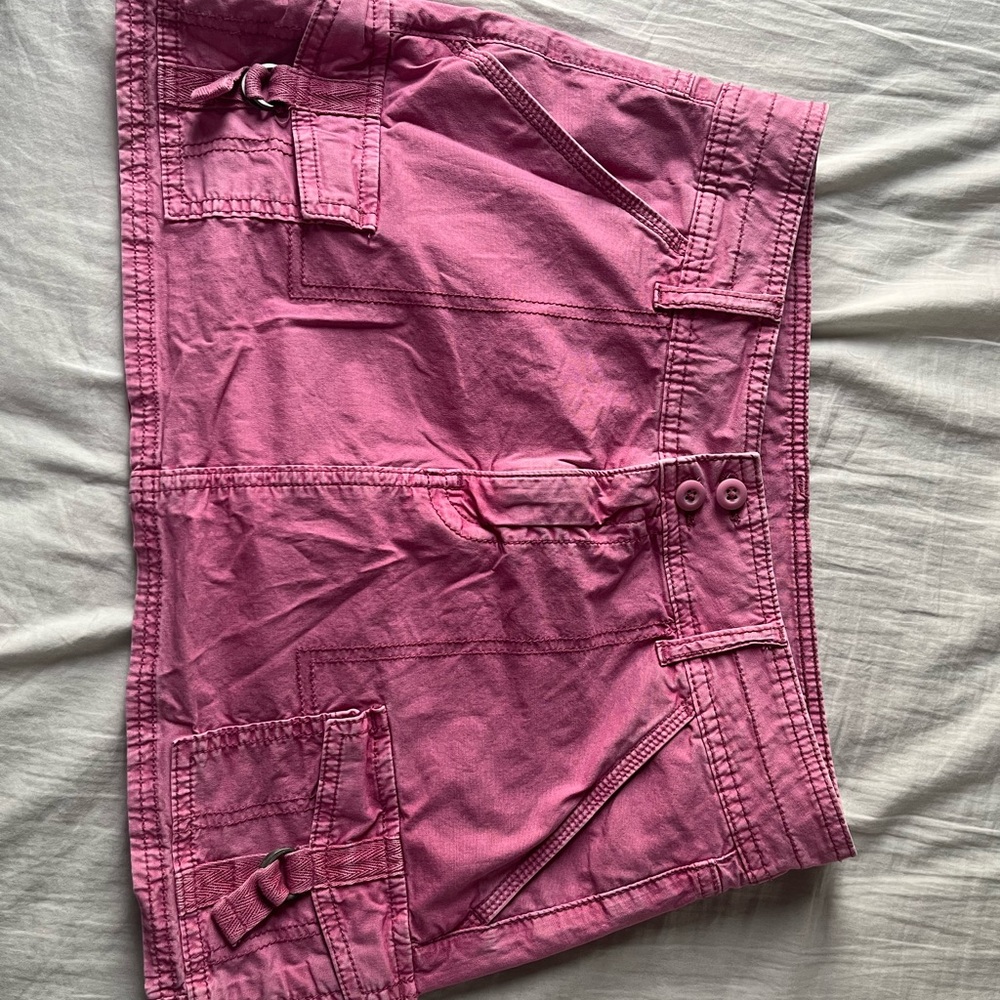 Pink Cargo Mini Skirt